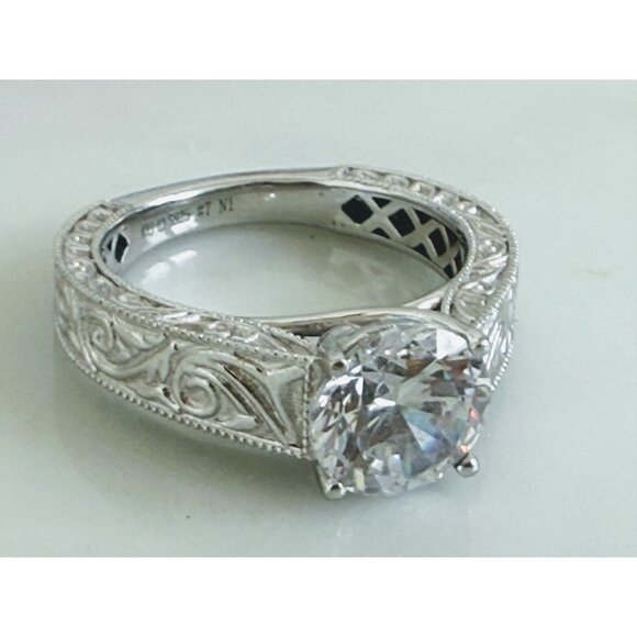 Kelly Herd Jewelry Sterling Silver Ring Scrolling Sides Clear Tourmaline Stone S - Picture 7 of 9